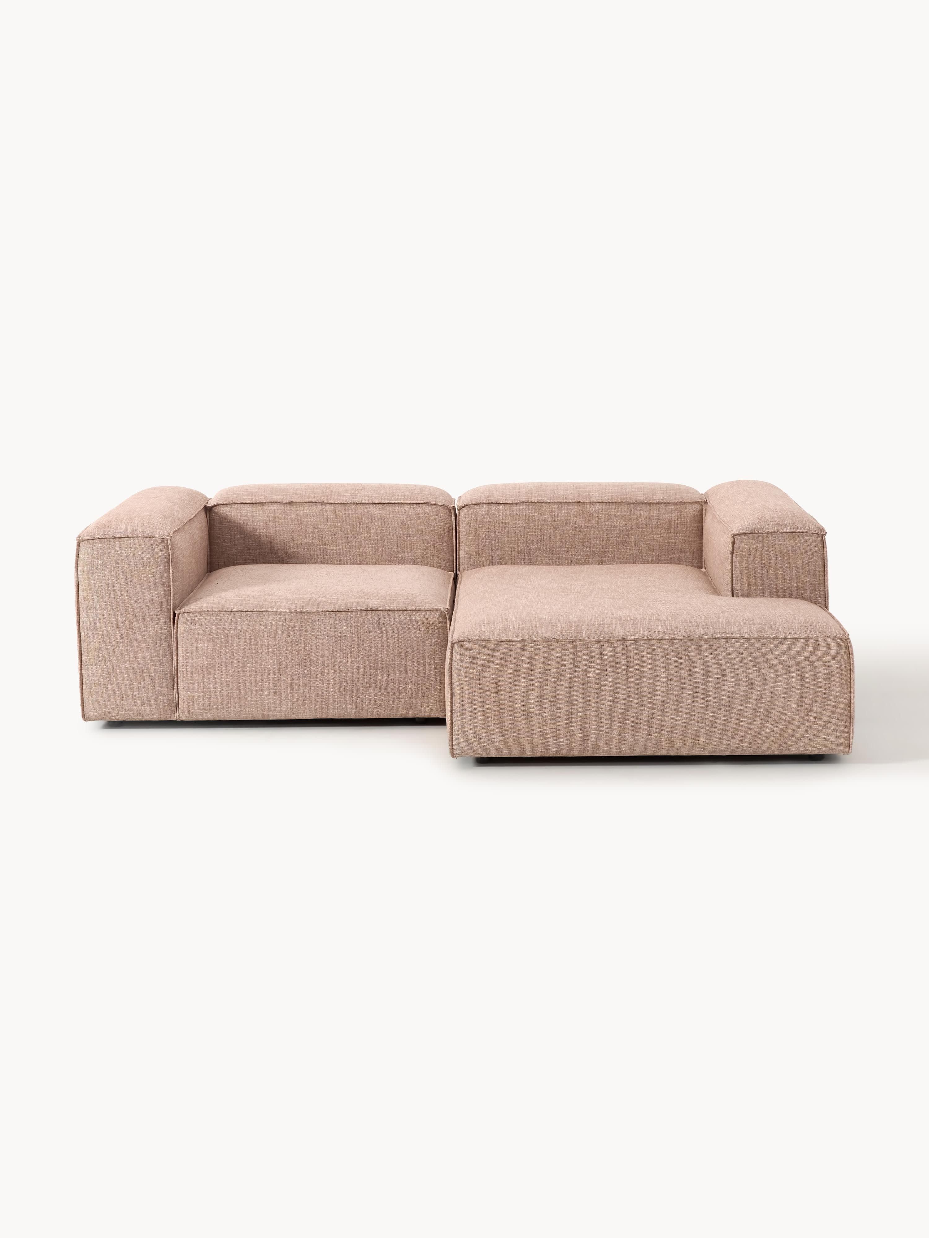 Modulares Ecksofa Lennon (2-Sitzer) aus Leinen-Mix