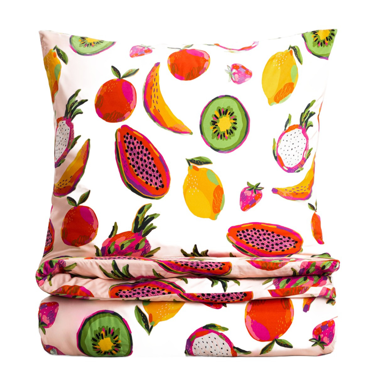 Pościel FRUTTI z mikrofibry w owoce 220x200   2*70x80 cm HOMLA