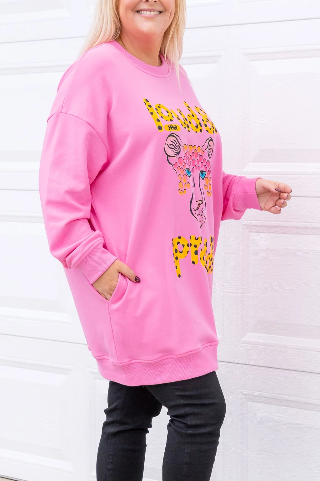 Evan Longline Sweatshirt in Loud Pink by Kasey Rainbow