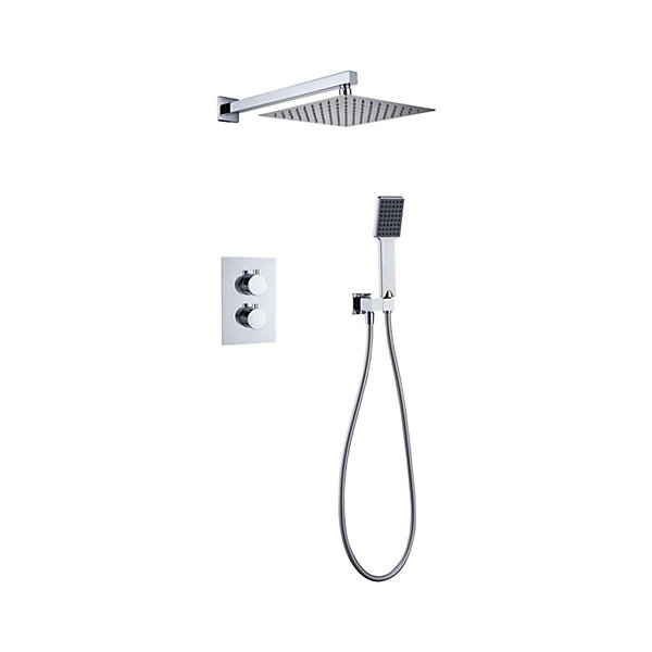 Ensemble de douche encastré thermostatique 2 voies SKY BATH chromé série ETERNITY