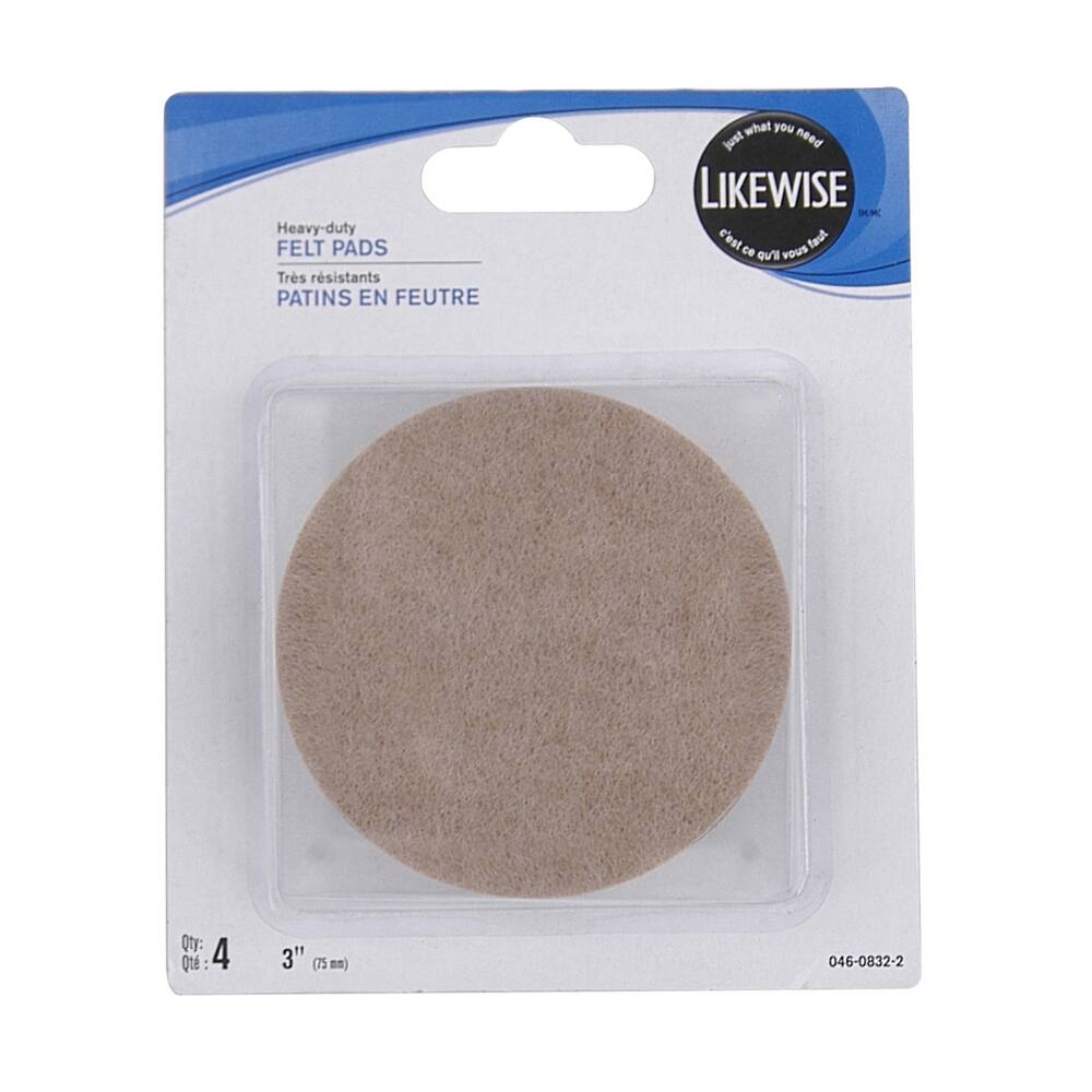 Heavy Duty Round Pads, Corrects Uneven Surface, 3-in, Beige, 4-pc