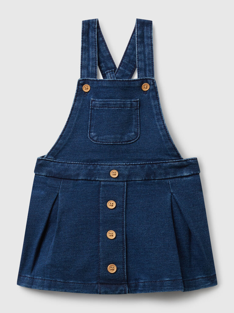 Denim dungaree skirt