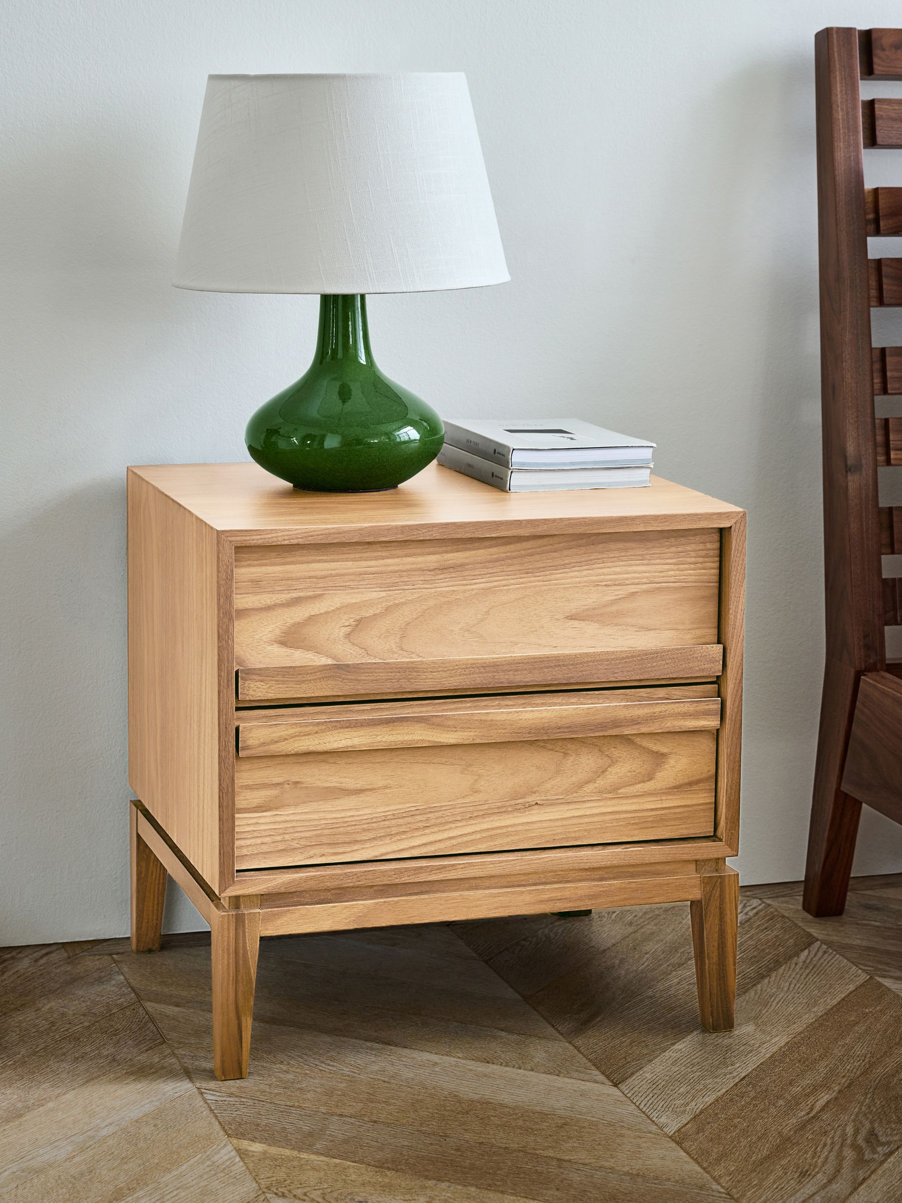 Jasper Conran London Oak 1 Drawer Belgrave 2 Drawer Bedside Table