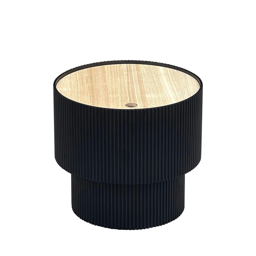 SAND I - Table d'appoint avec rangement en bois D38,5cm noir