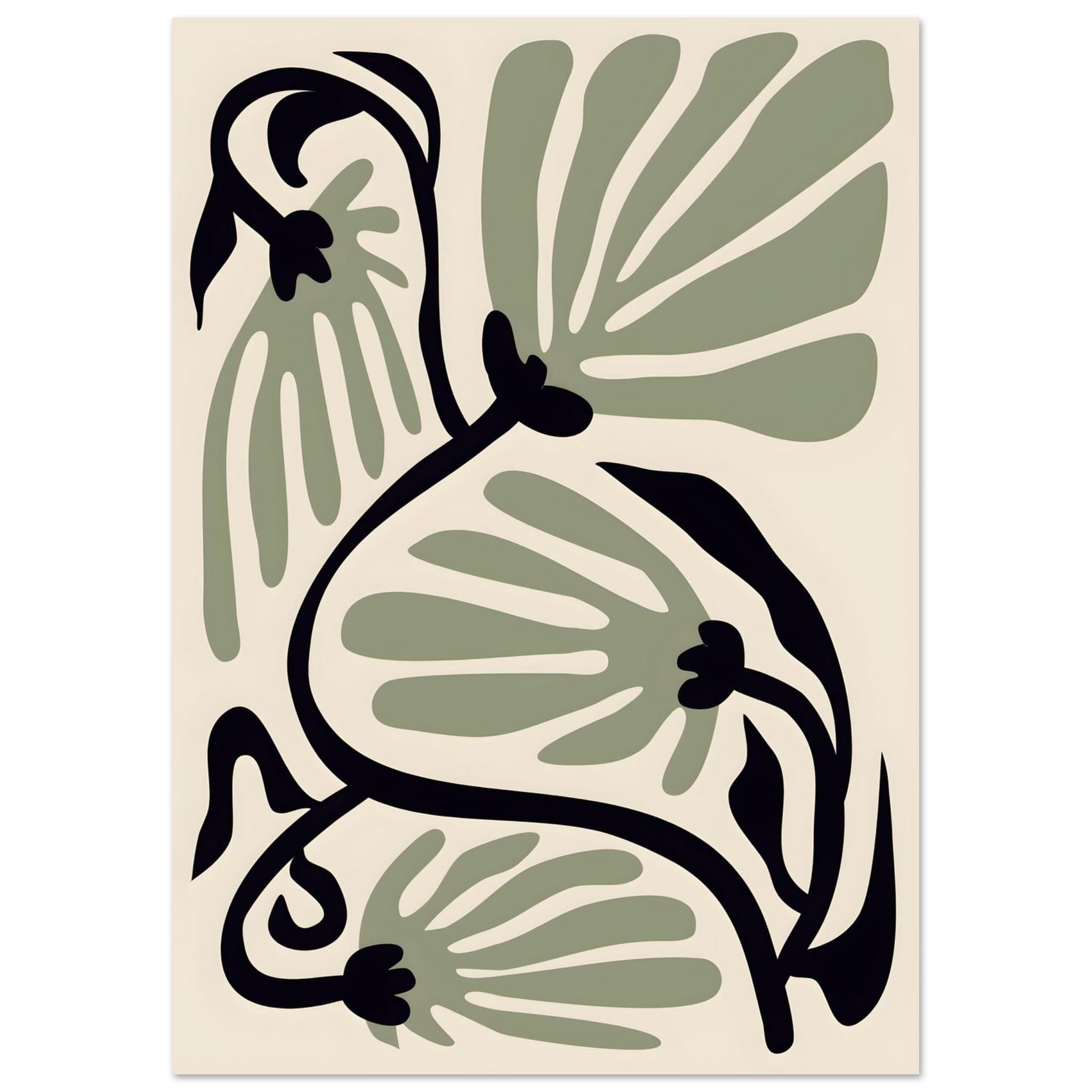 Artfulprints Poster Matisse – Ode to a green flower  - A4 21x29.7 cm - Groen