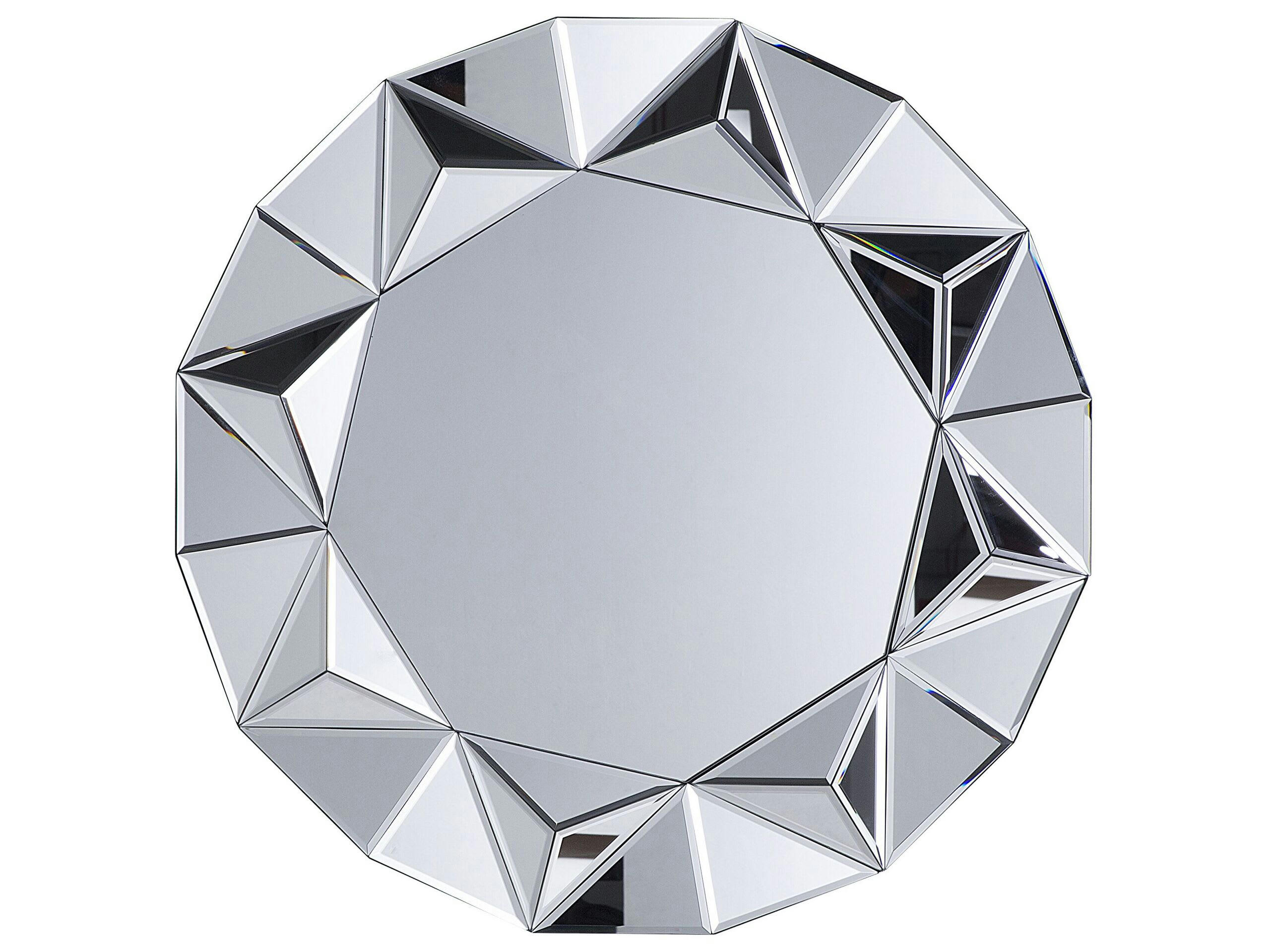 HABAY - Miroir en bois d'ingénierie argenté 70x70