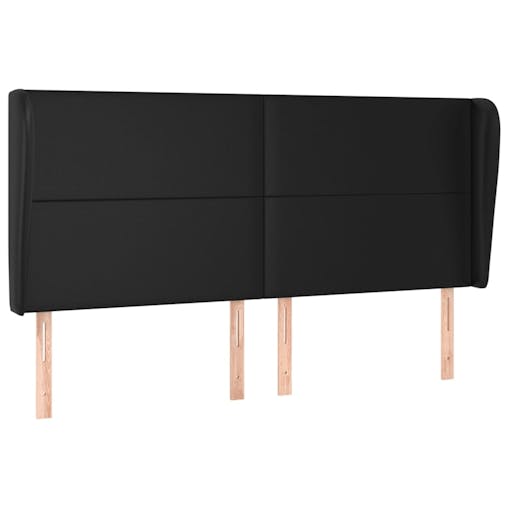 NNEVL Headboard with Ears Black 163x23x118/128 cm Faux Leather