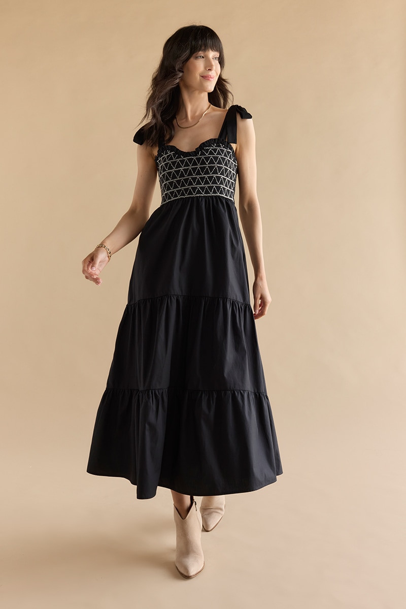 Athena Bow Strap Maxi Dress