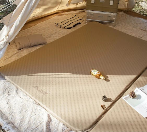 NNEOBA Self-Inflating Camping Air Mattress Thickened Folding Tent Mat Brown