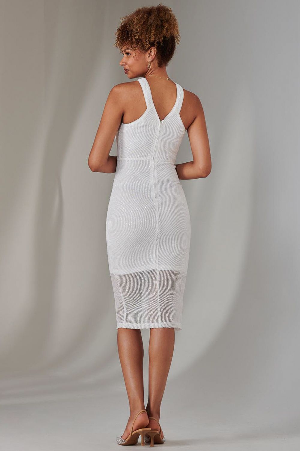 Jolie Moi Cross Neck Slit Bodycon Dress