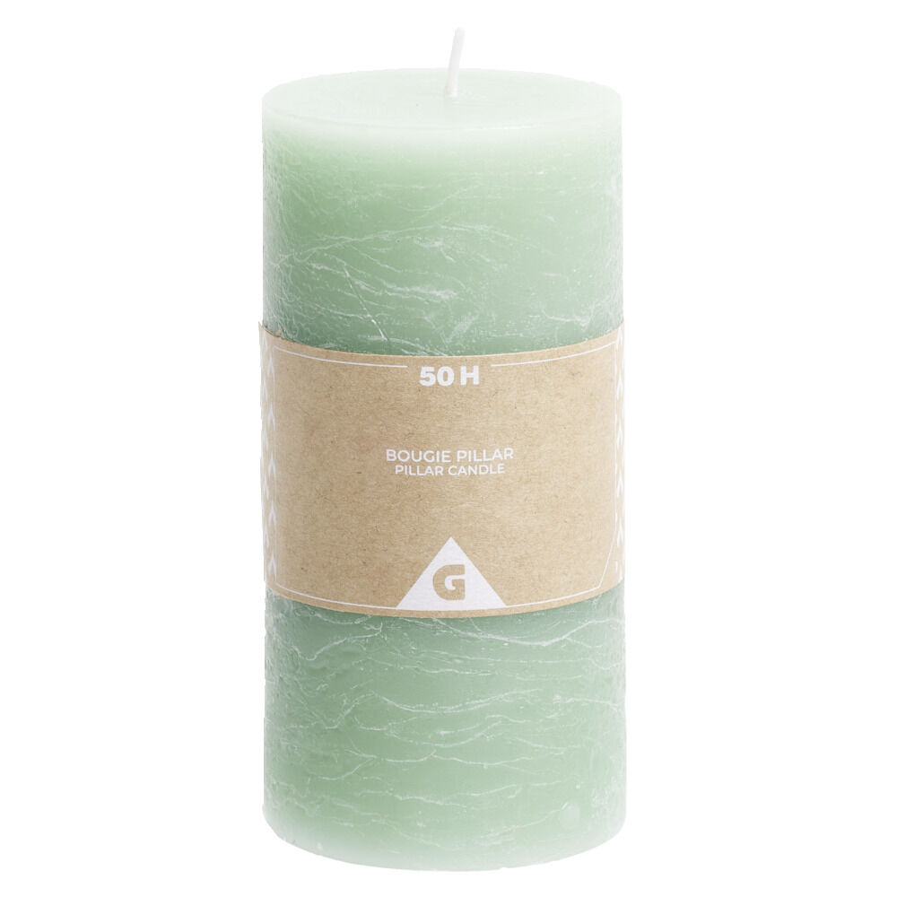 Bougie pilier verte 50H