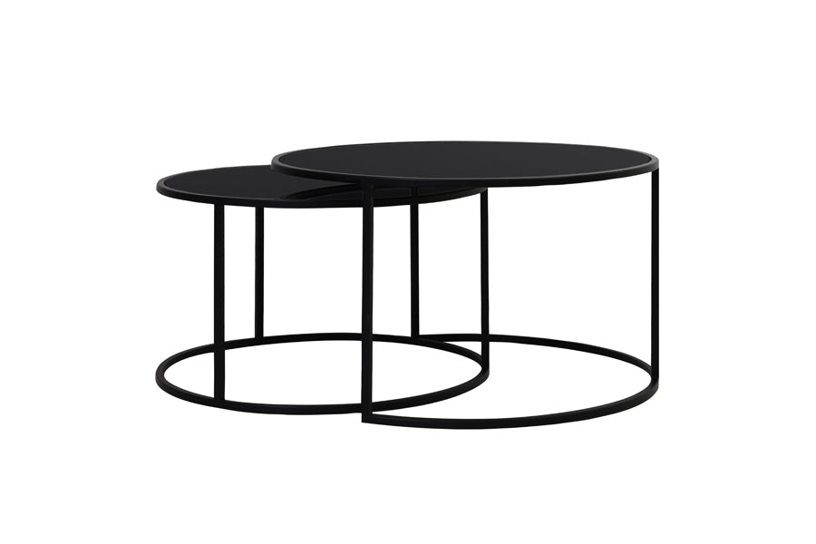 Light & Living salontafel DUARTE - Ø75x44cm - zwart - Set van 2