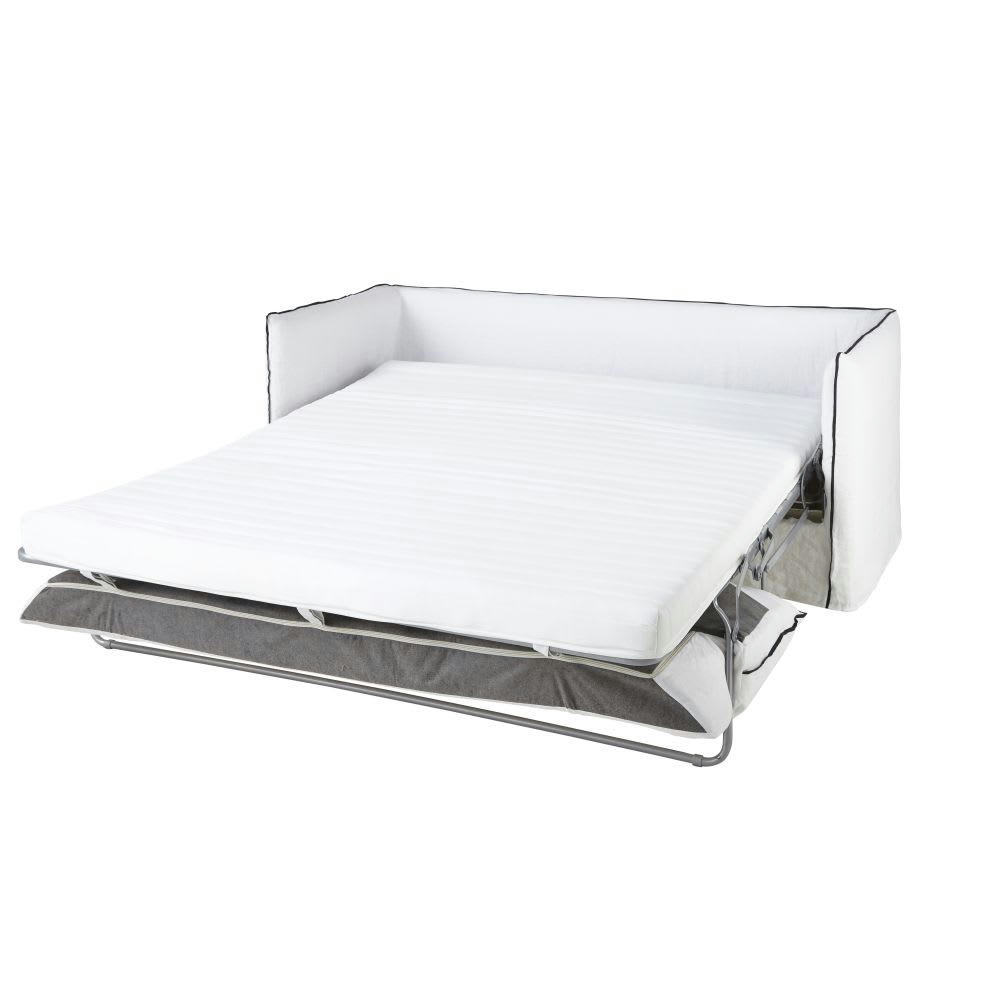 Louvain - Canapé convertible 3/4 places en lin lavé gris anthracite