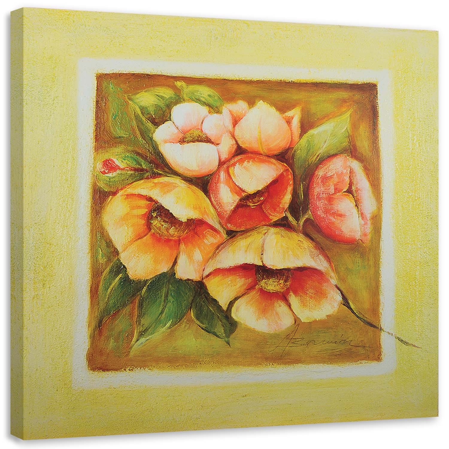 Feeby Obraz na płótnie Sześć różowych kwiatów 30x30