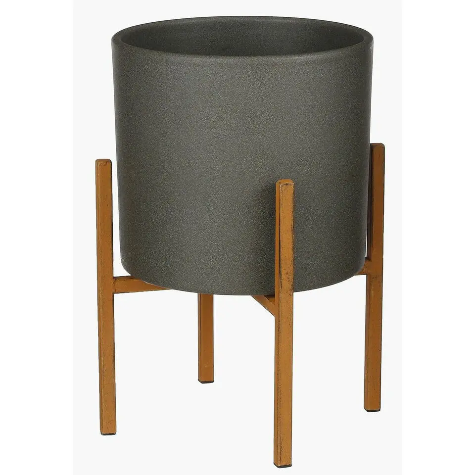 Mica Decorations Plantenstandaard - metaal - roestkleur - 25 x 24 cm