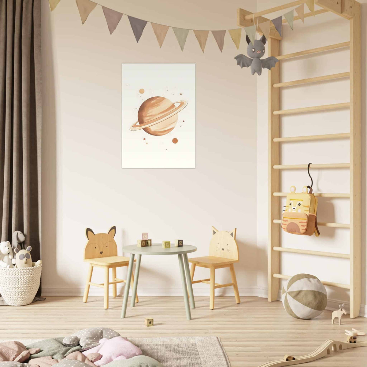 Artfulprints Poster Droomplaneet  - 70x100 cm - Bruin