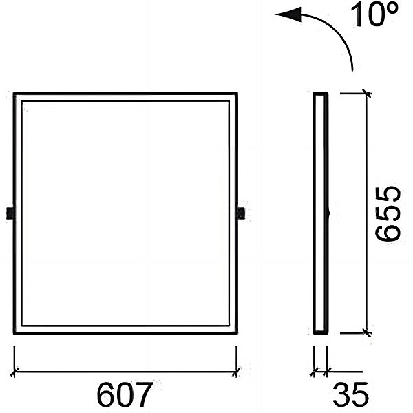 Miroir de salle de bain basculant PMR normes handicapé SANINDUSA60x65 blanc