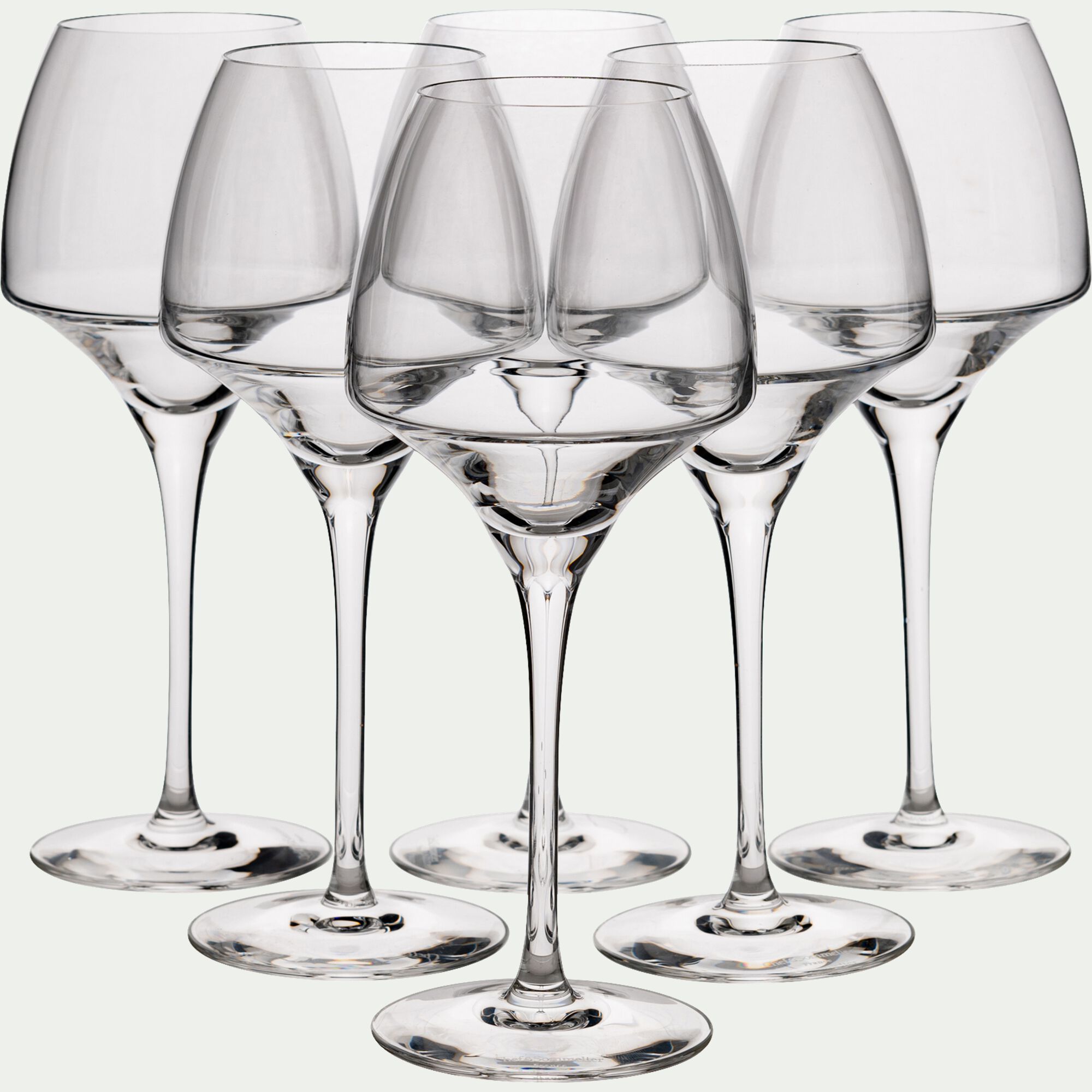 OPEN UP - Lot de 6 verres à pied en cristallin 40cl - transparent