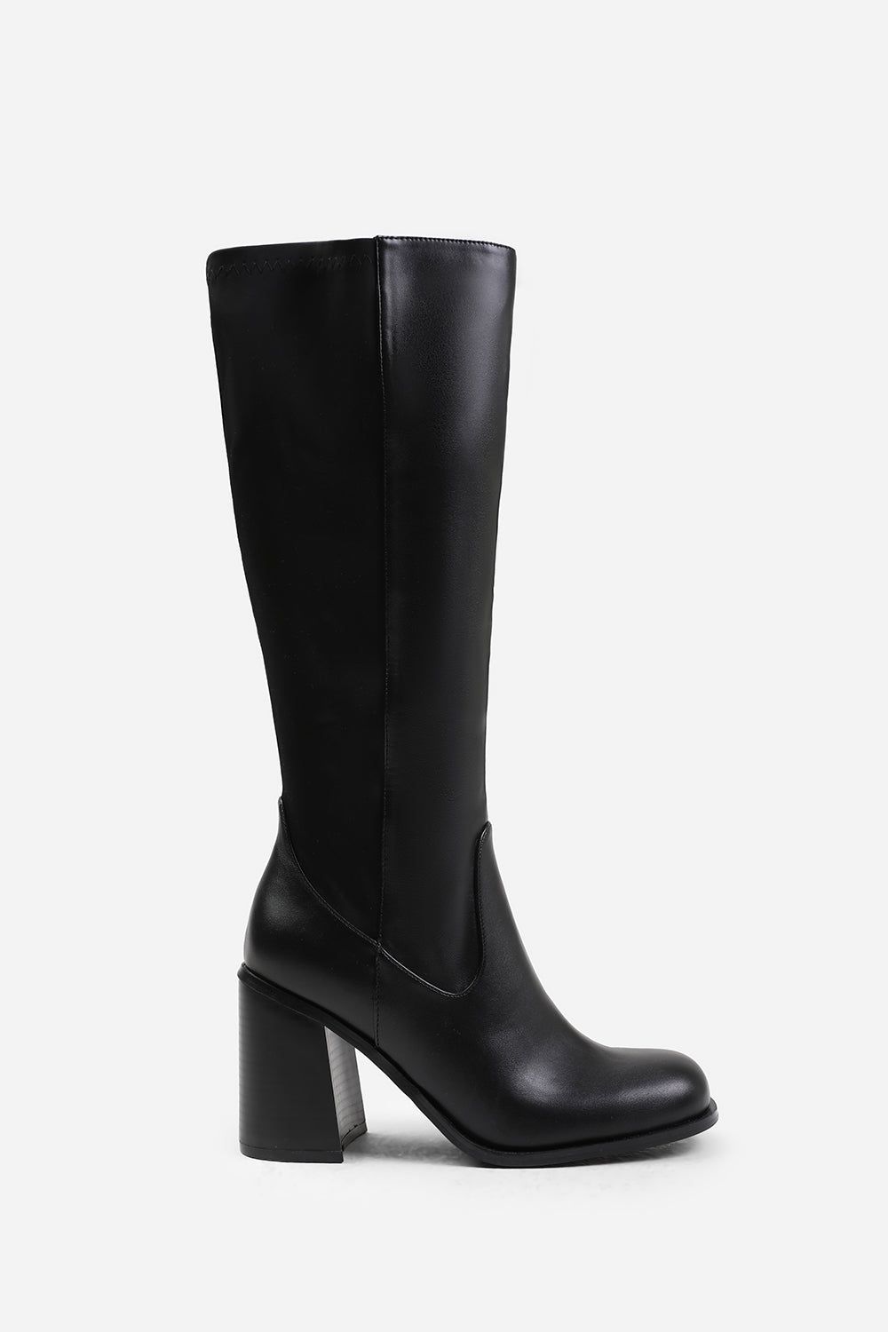 Where's That From Zhuri' Stretch Wide Calf Block Heel Knee High Boots