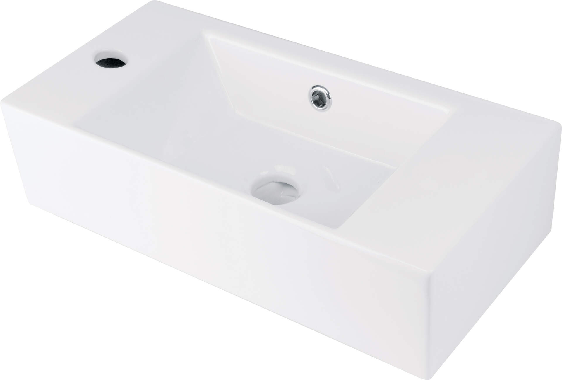 DEANTE Umywalka ceramiczna nablatowa - lewa