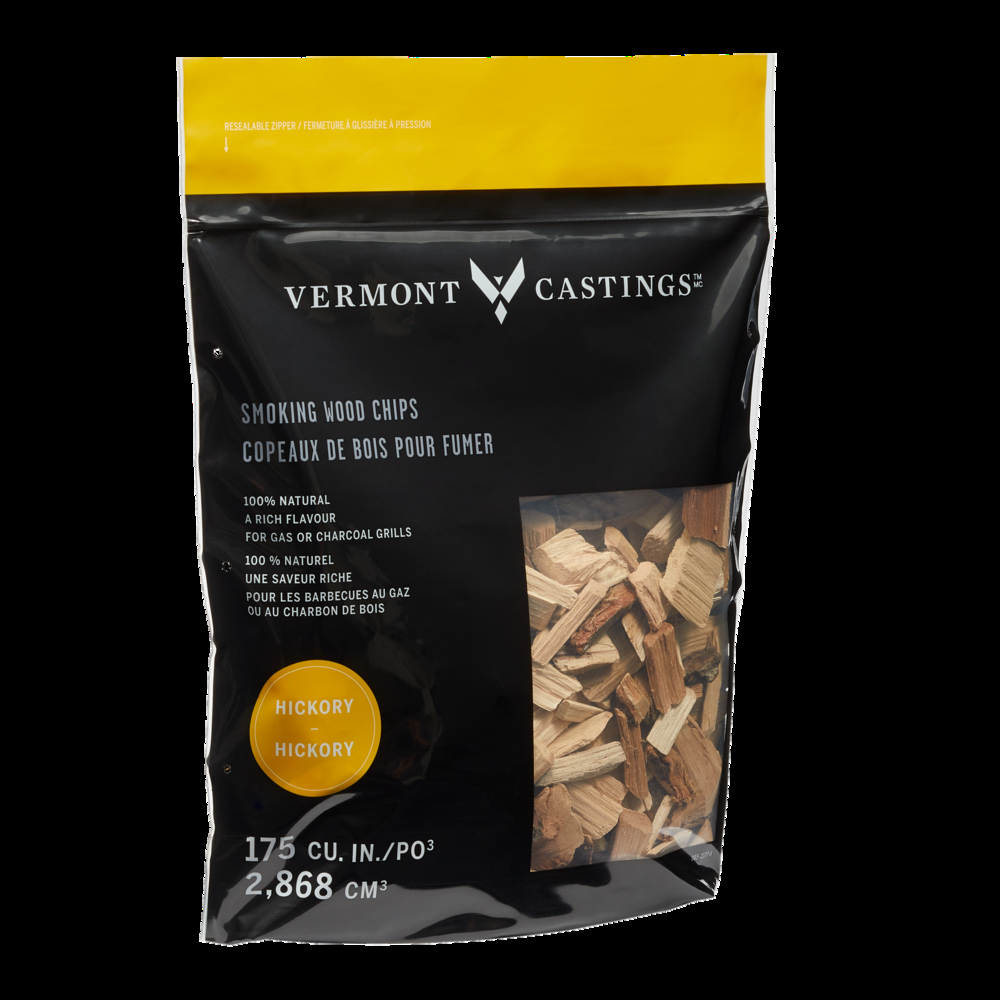 Vermont Castings Hickory Flavoured 100% Natural Smoking Wood Chips, 2-Lb