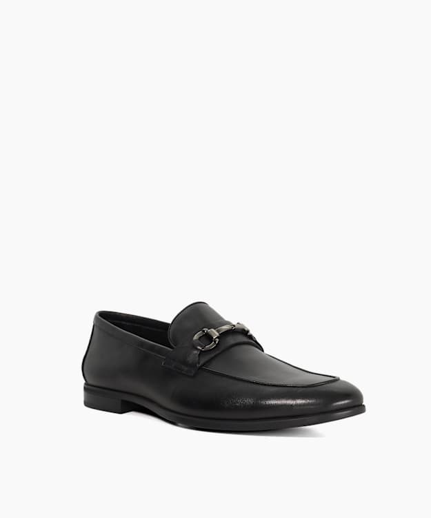 Seymore Black - Leather Snaffle Loafers