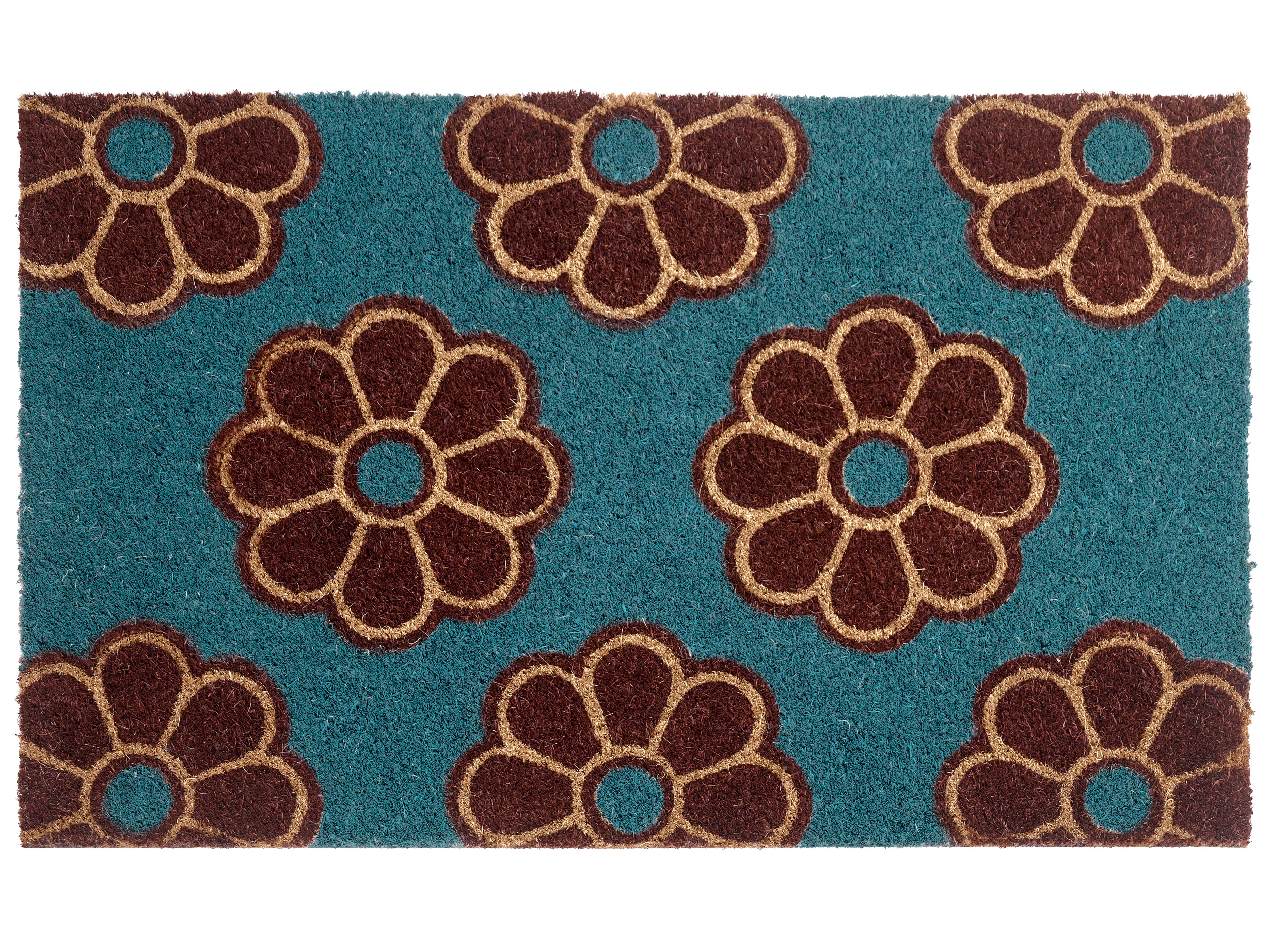 Doormat KULIK Blue 40 x 60 cm Flower Coir