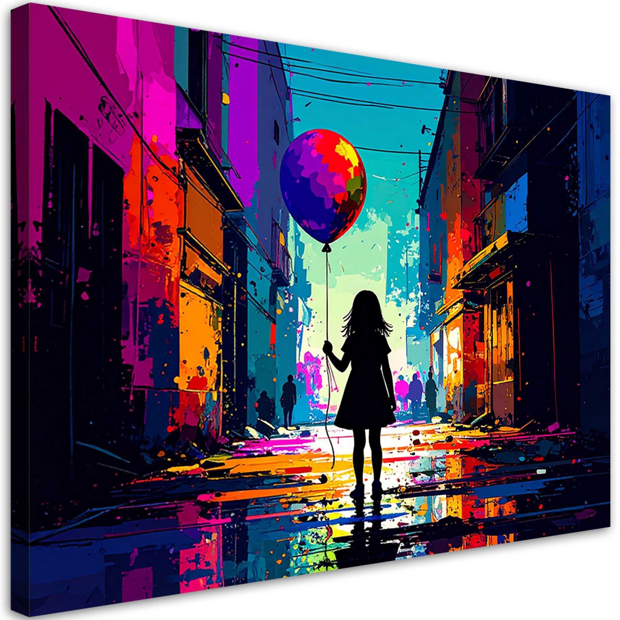 Obraz do pokoju dziecka, Dziewczynka z balonikiem Street art 30x20