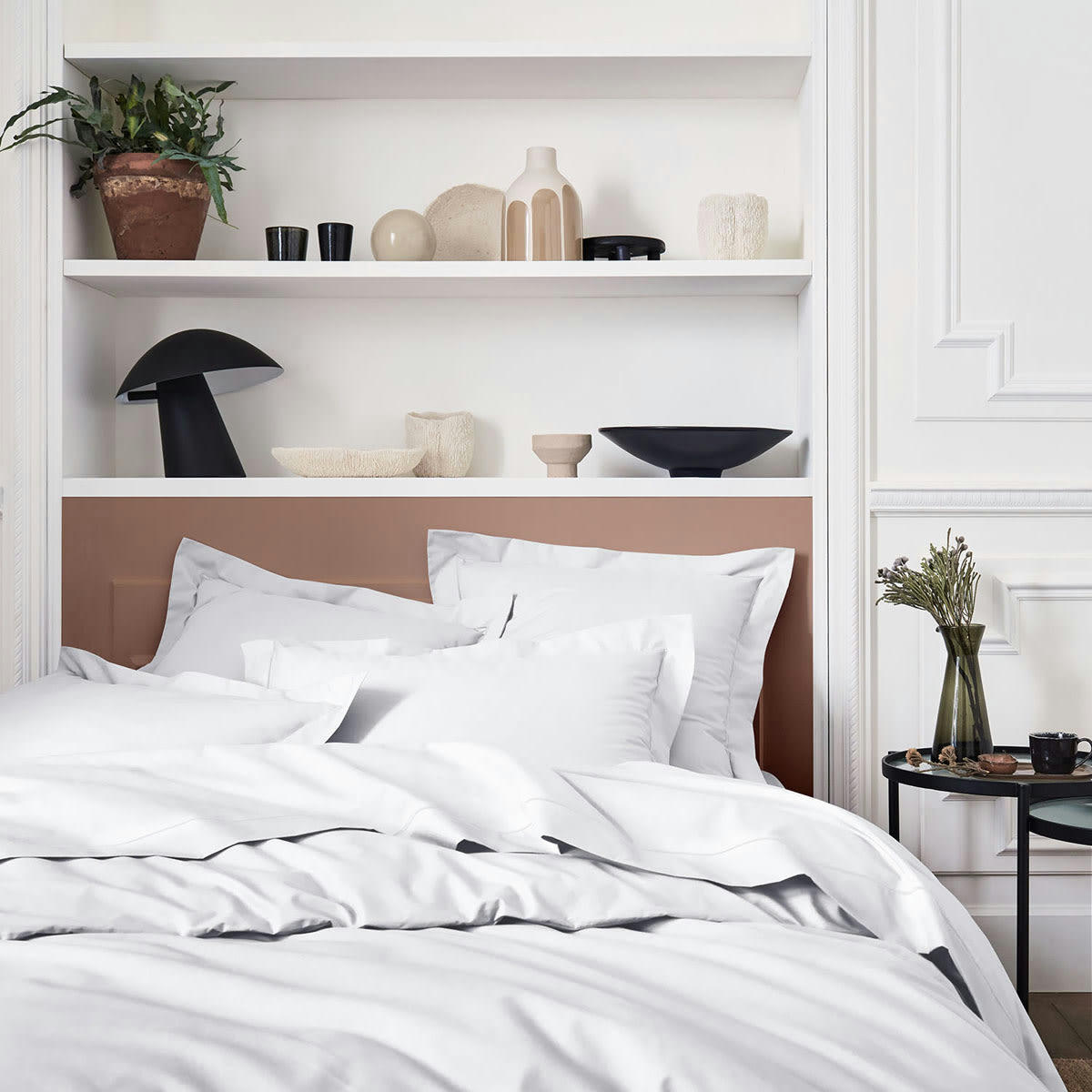 PREMIÈRE - Housse de couette unie en percale de coton blanc 240x220