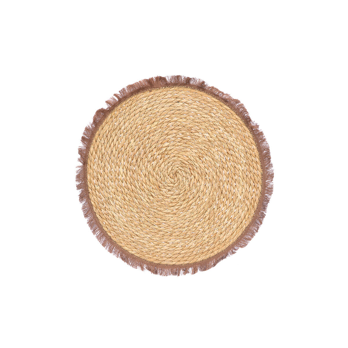 Individual de mesa com franjas castanho 38cm