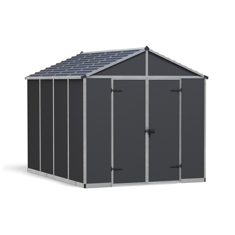 Abri de jardin en résine Rubicon gris 2,37 x 3,03 x 2,35 m CANOPIA