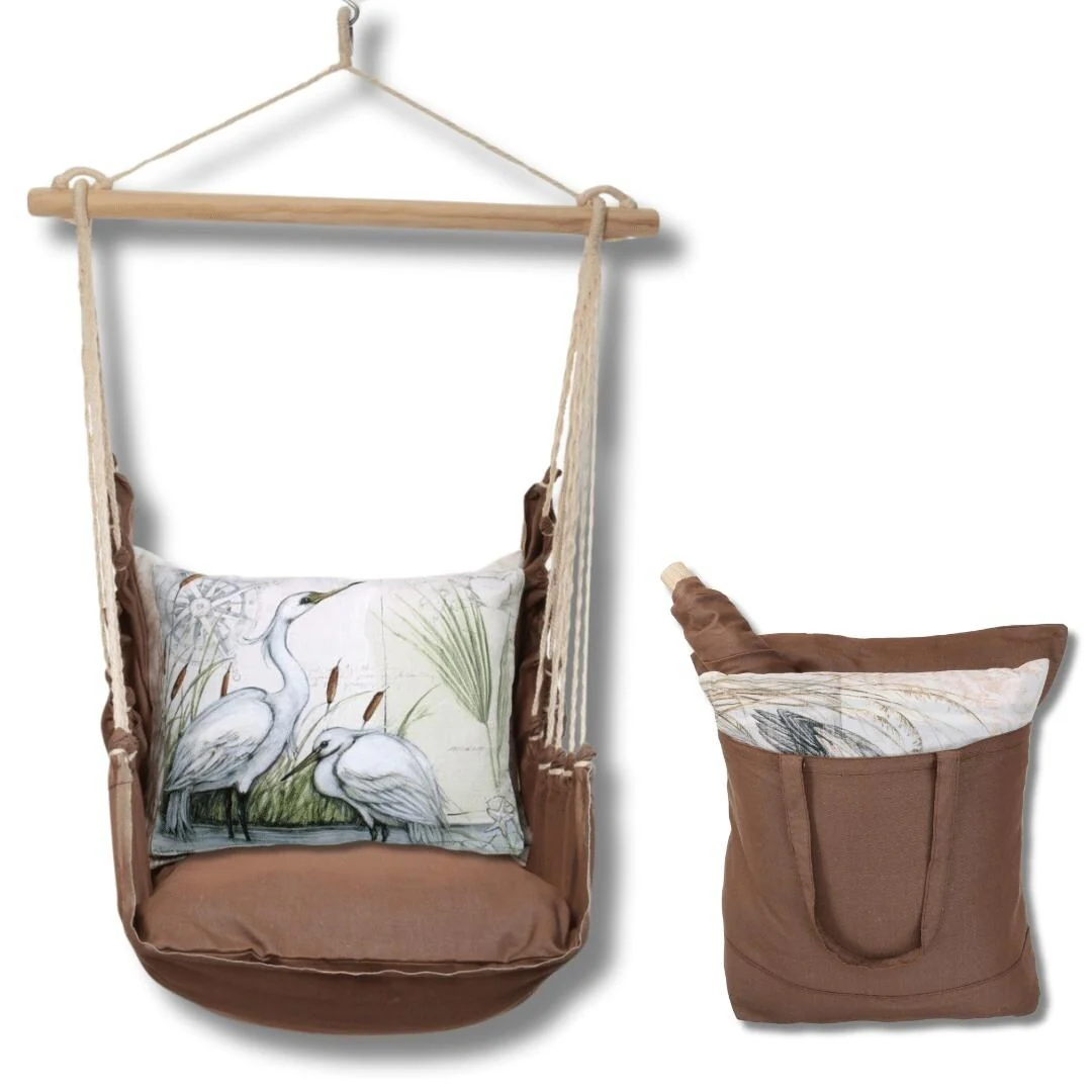 Magnolia Casual Swing Set 4 piece - Chocolate Solid w/ Heron Pair