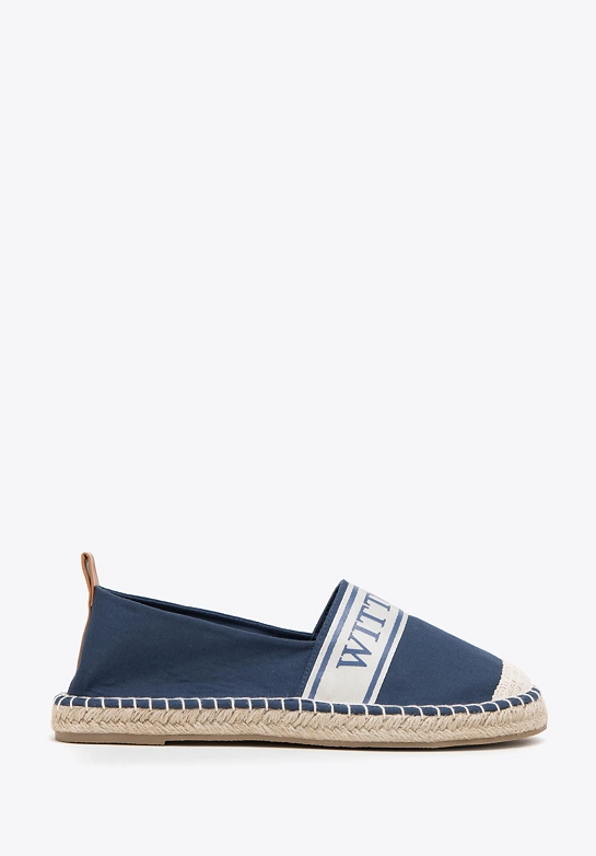 Damskie espadryle z lamówką z napisem WITTCHENKolor: granatowy