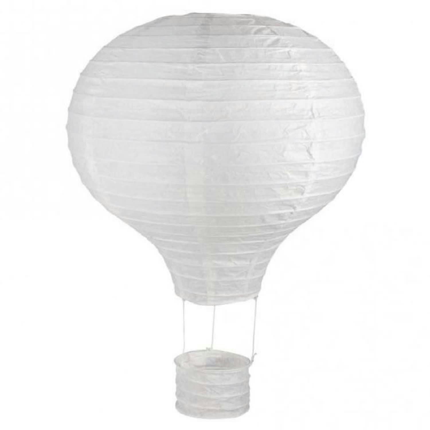 MONTGOLFIÈRE - Lampion en papier montgolfière à chassis métallique D30x40cm