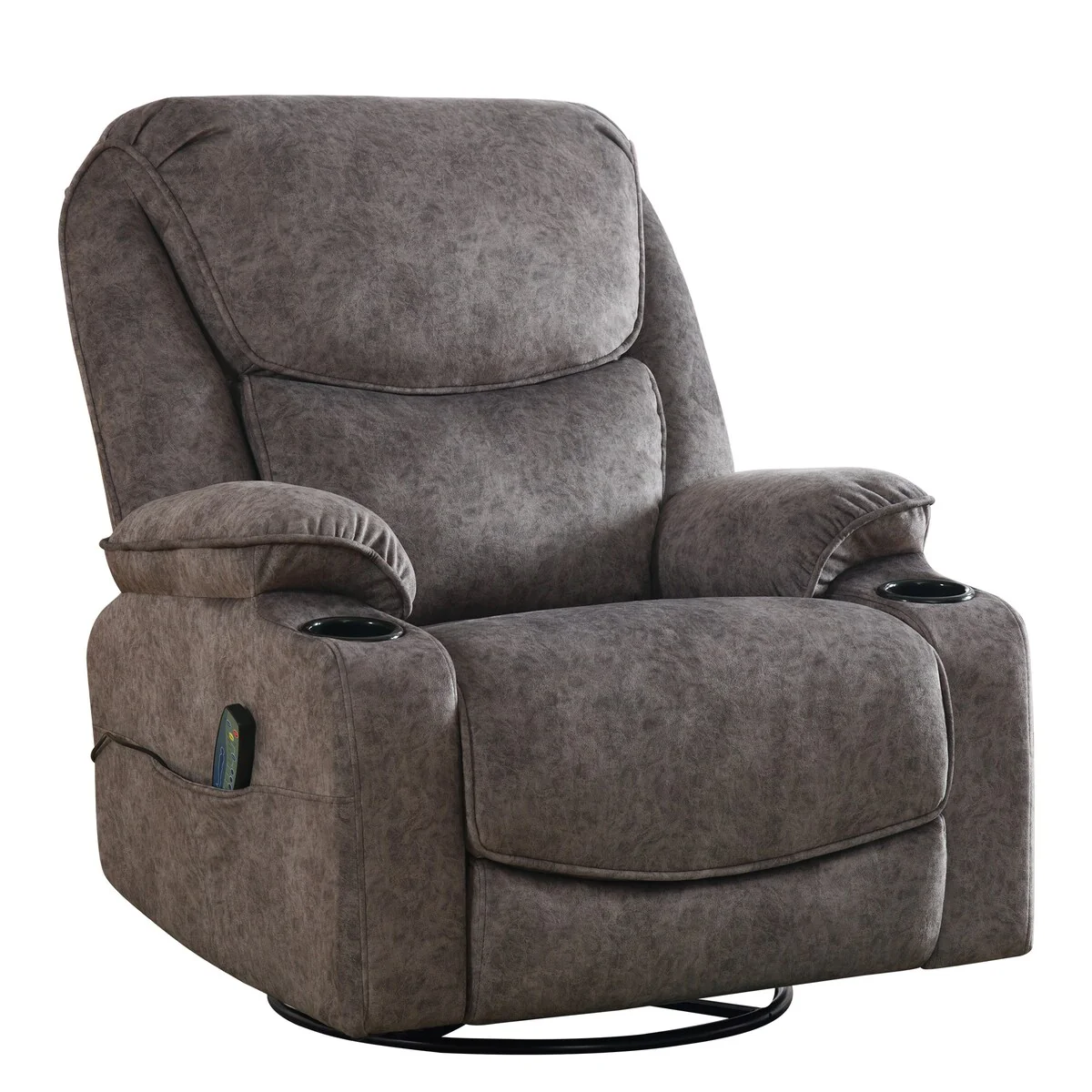 HOMYKA Swivel Manual Rocking Recliner Chair with Massage and Heat