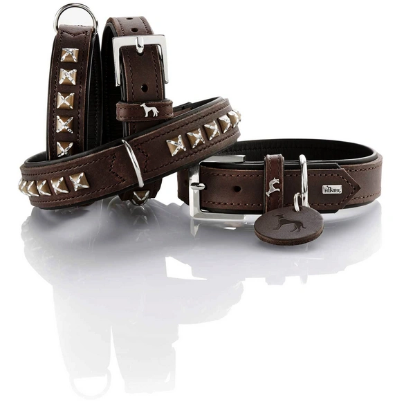 Halsband, Gr. M-L, dunkelbraun/schwarz