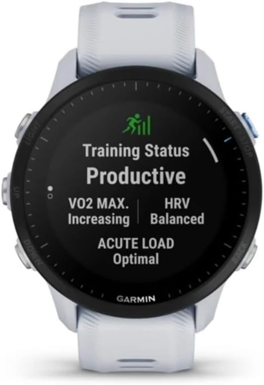 Garmin Forerunner® 955  GPS Running Smartwatch  Tailored to Triathletes  Long-Lasting Battery  Whitestone