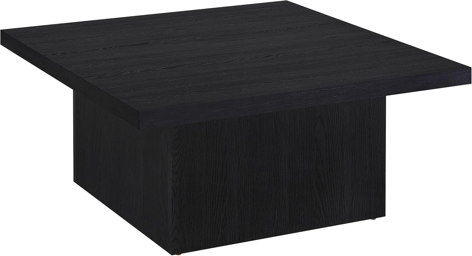 Coaster Home Furnishings - Devar - Wood - Square Coffee Table with Plinth Base, Geometric Design and Contemporary Style - Living Room - Black - 706408