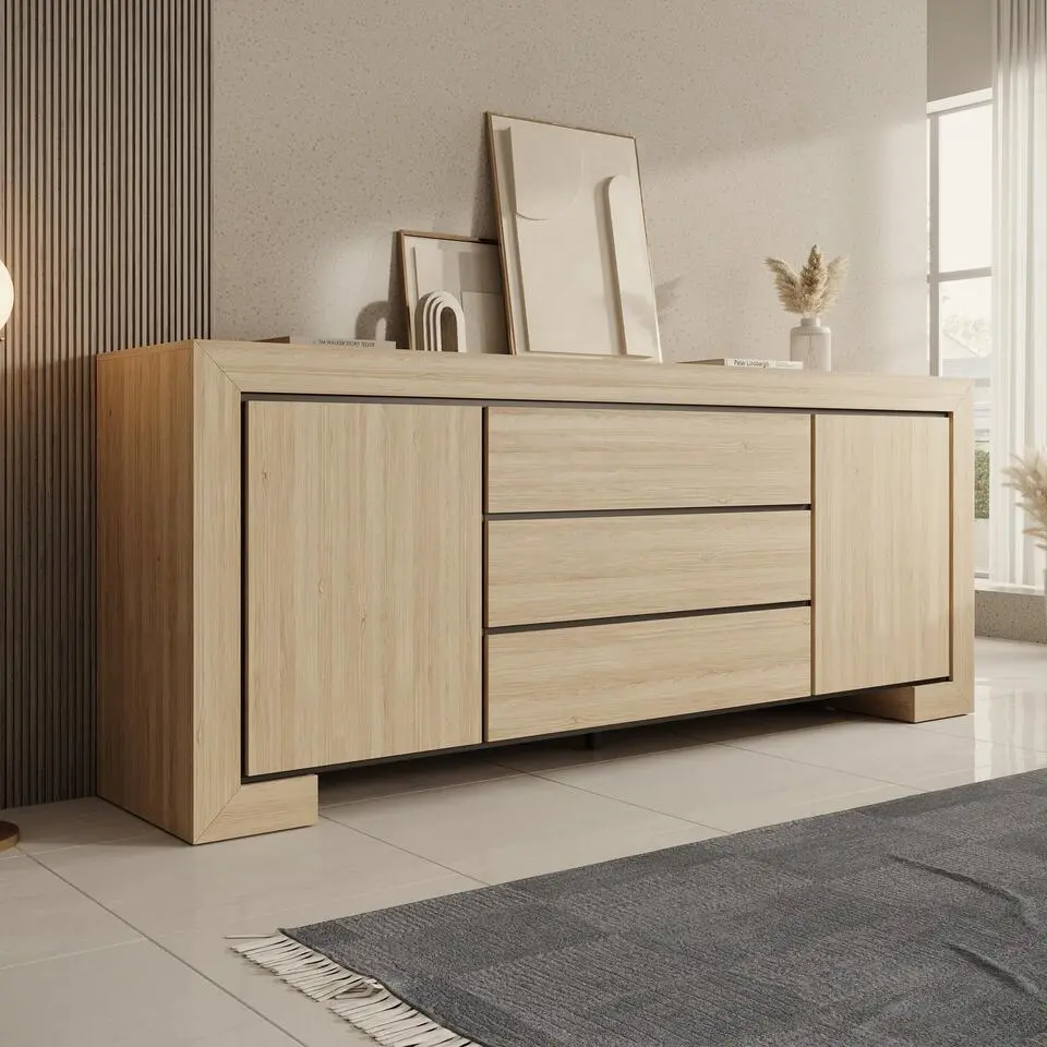 Meubella - Cayuga - Dressoir - Eiken - 225x48x90 cm