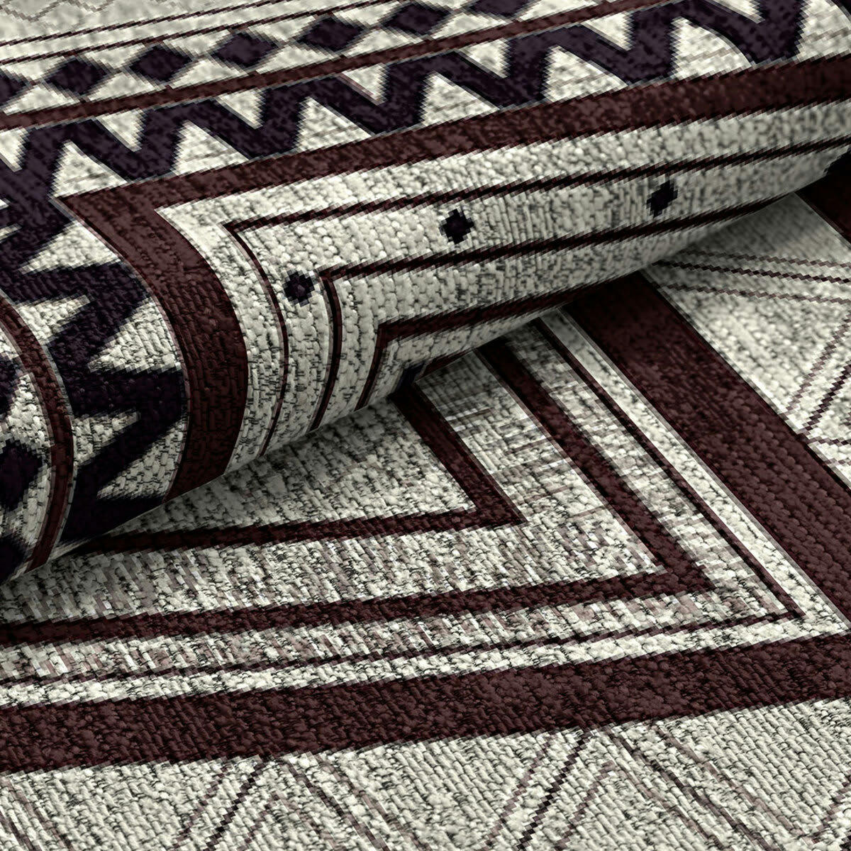 ORVAR - Tapis décoratif en coton en impression digital marron 160x230 cm