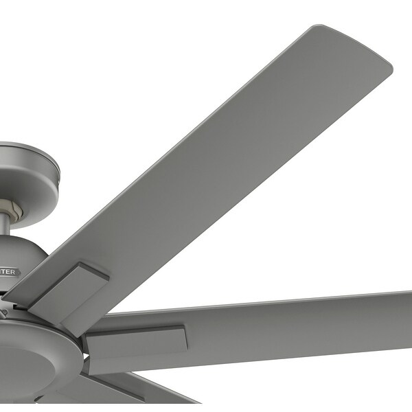 Hunter 60" Downtown Windmill Outdoor Ceiling Fan and Wall Control, Damp-Rated - Indoor-Outdoor, Industrial, Modern