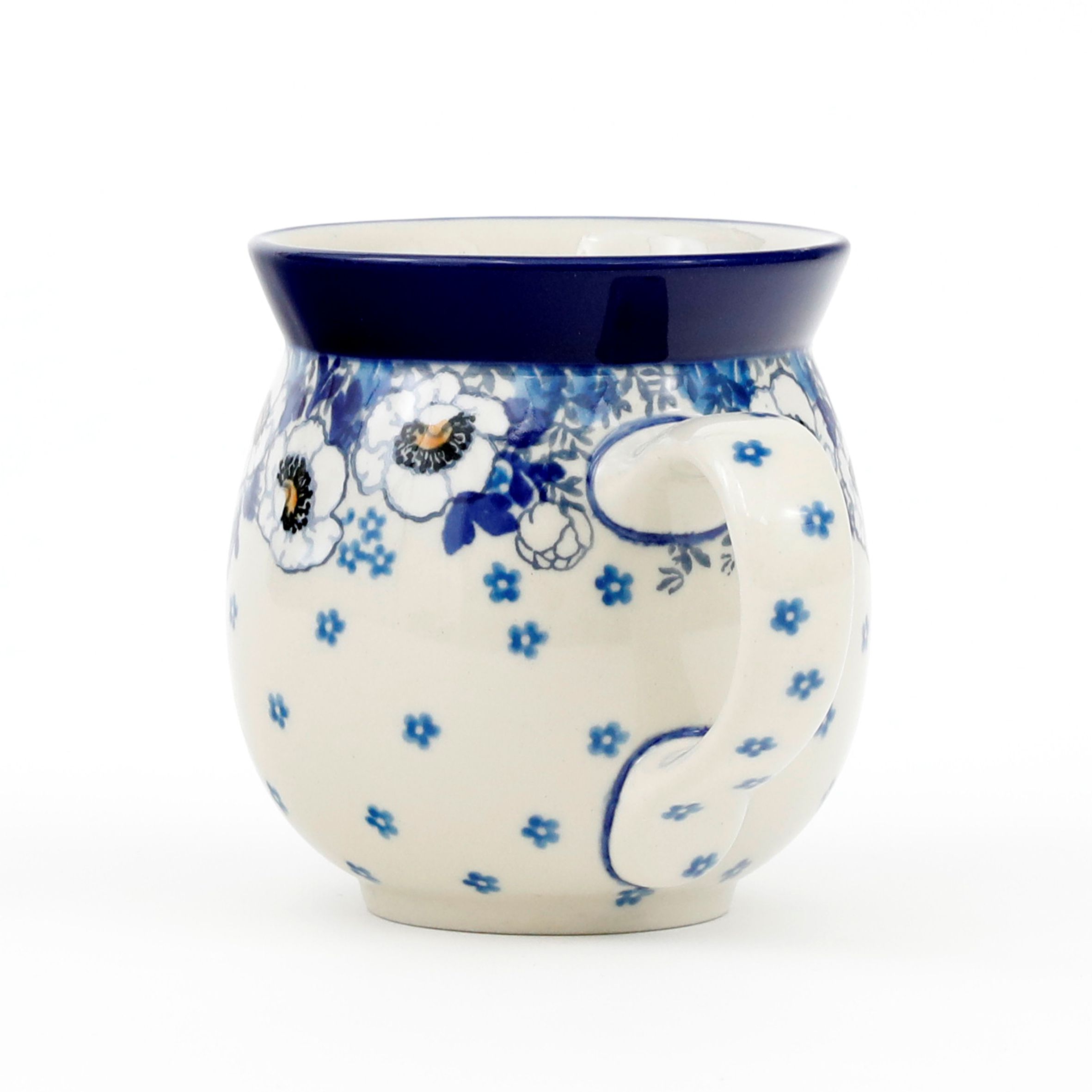 Kubek ceramiczny 073 Biało-niebieskie anemony