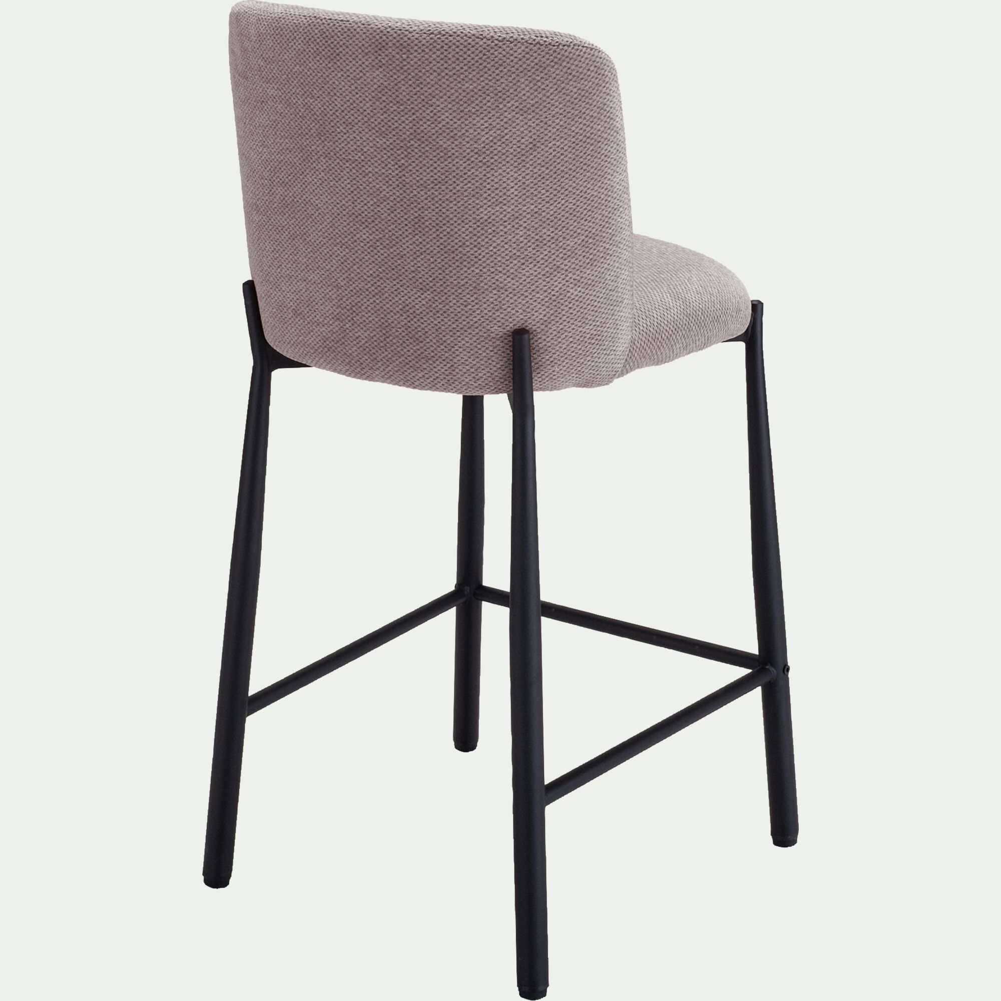 GINNY - Chaise de bar en tissu H66cm - gris