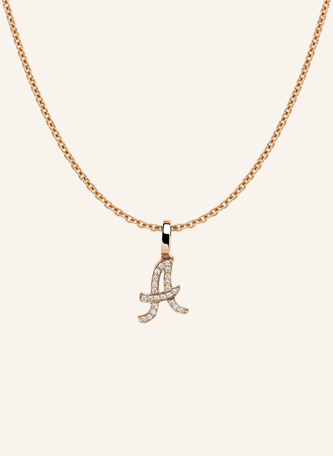 CADA Kette TINY DIAMOND LETTER A