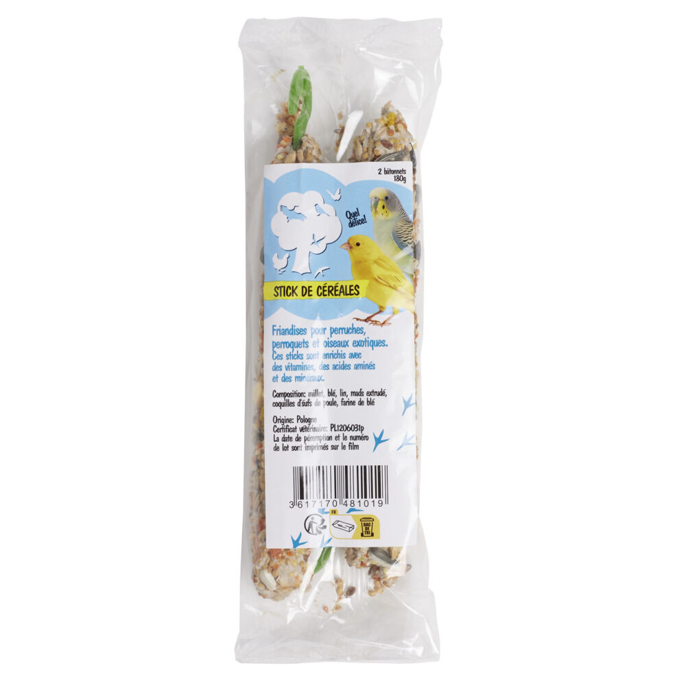 Graine oiseaux friandise en bâtonnets 180gr (2 pièces)