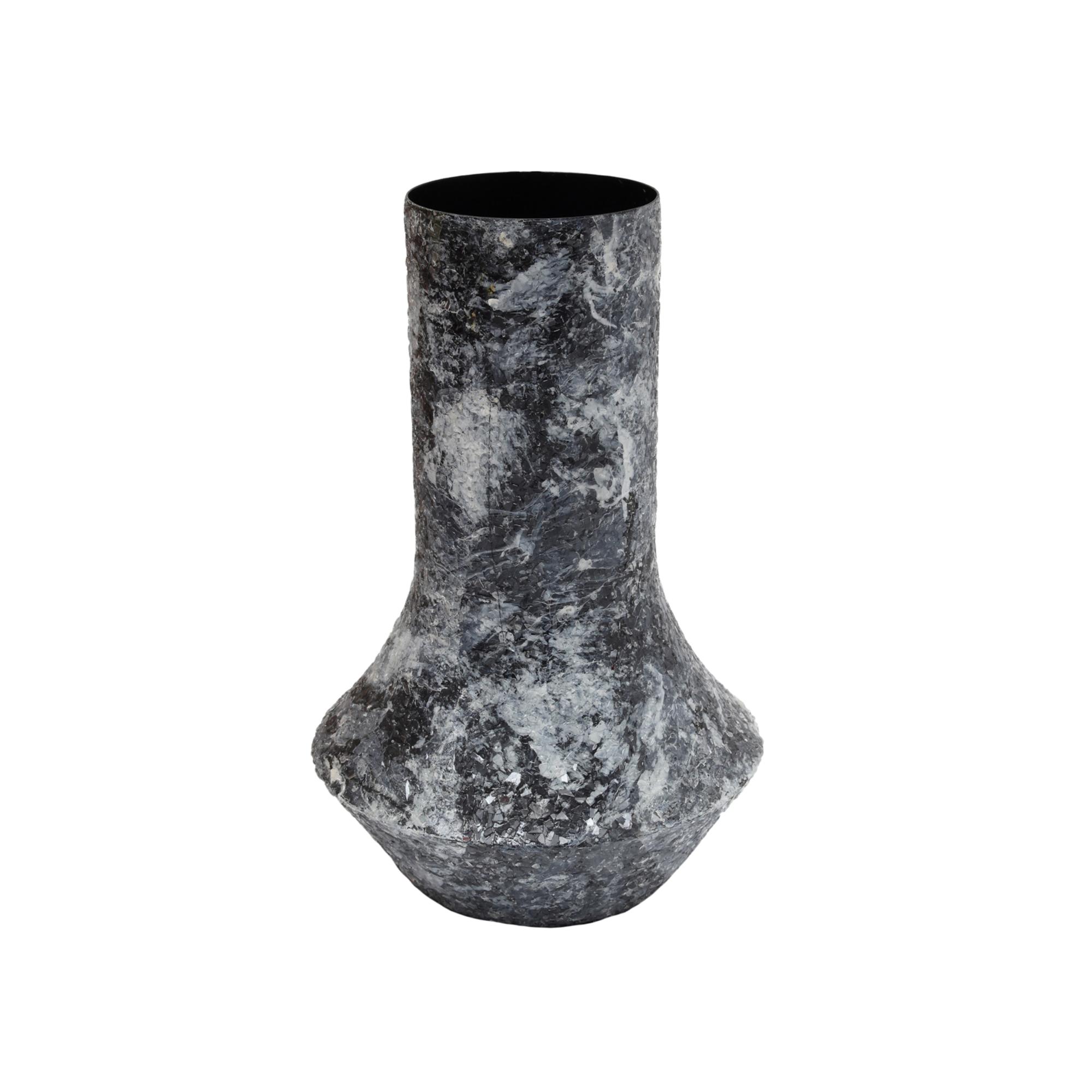 Present Time vaas Mosaic Marble - zwart - Ø20cm