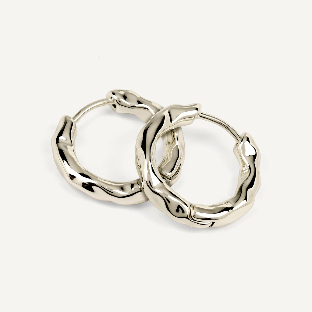 Hadley Lane - Gold Plated Hammer Hoop Earrings