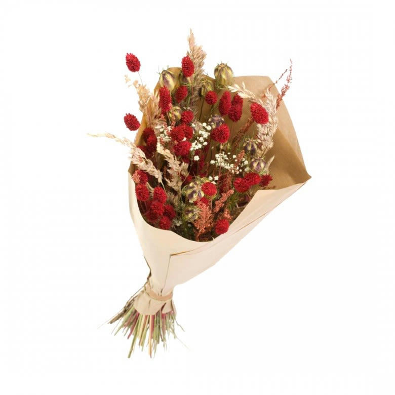 - Bouquet de fleurs séchées rouge L