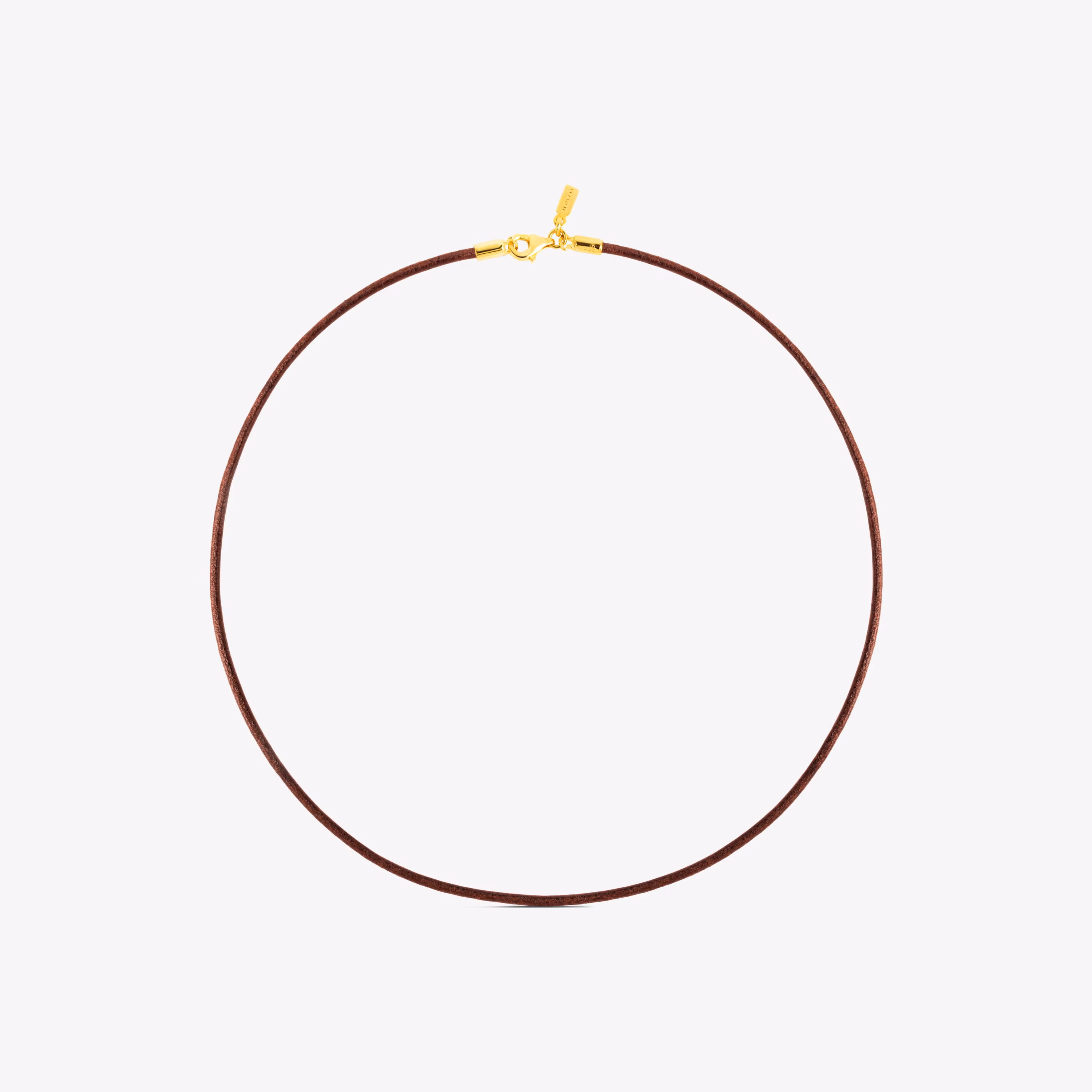 Gargantilla de cuero de 2 mm marrón con cierre con baño de oro de 18 kt sobre plata, 40 cm TOUS Chokers