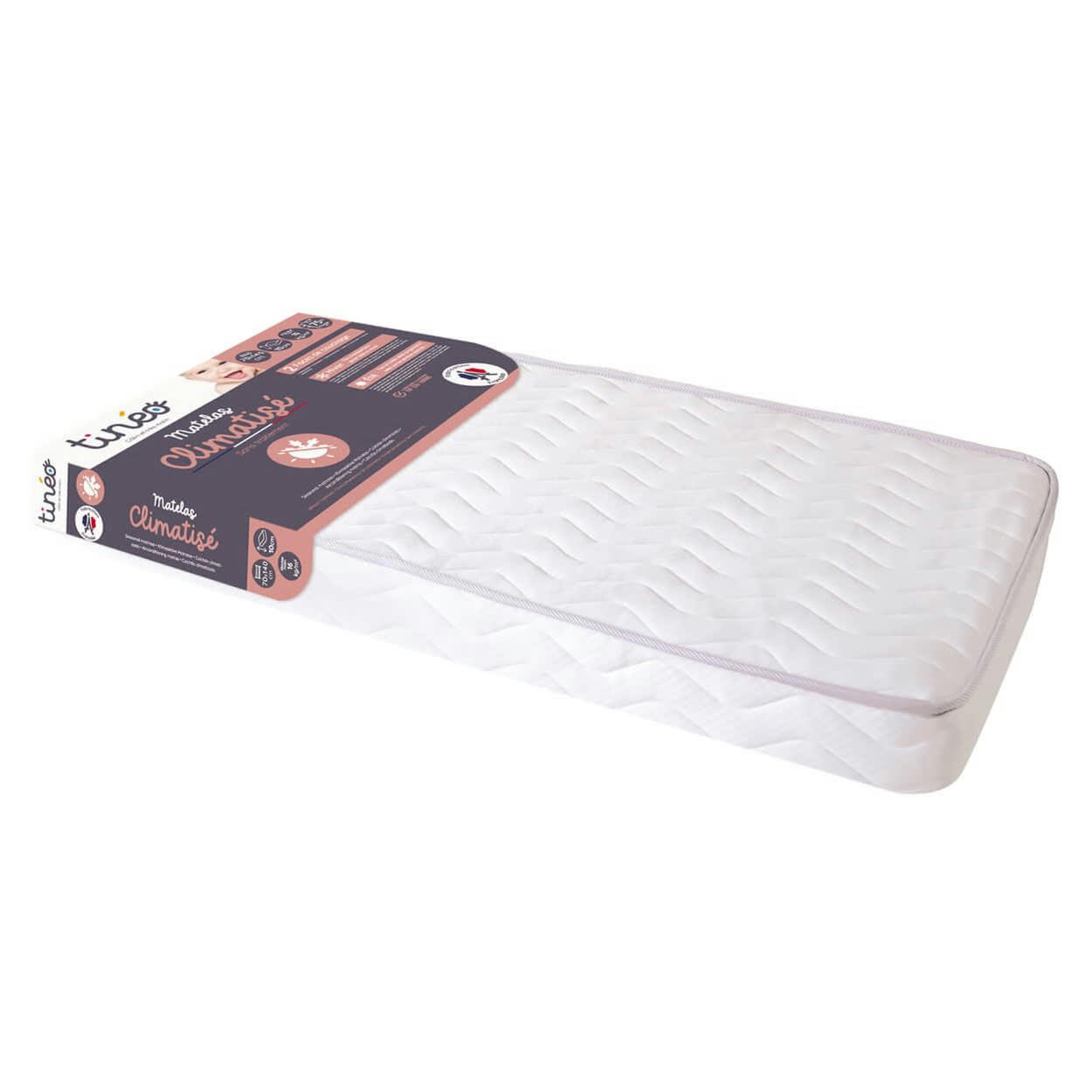 LES ESSENTIELS - Matelas bébé Climatisé - 60 cm x 120 cm x 10 cm